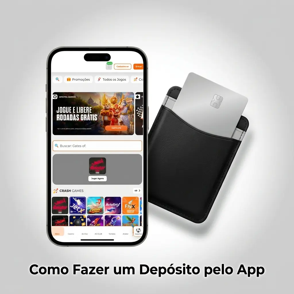 Passo a passo para fazer depósito no app Aposta Ganha via Pix, AstroPay ou criptomoeda.