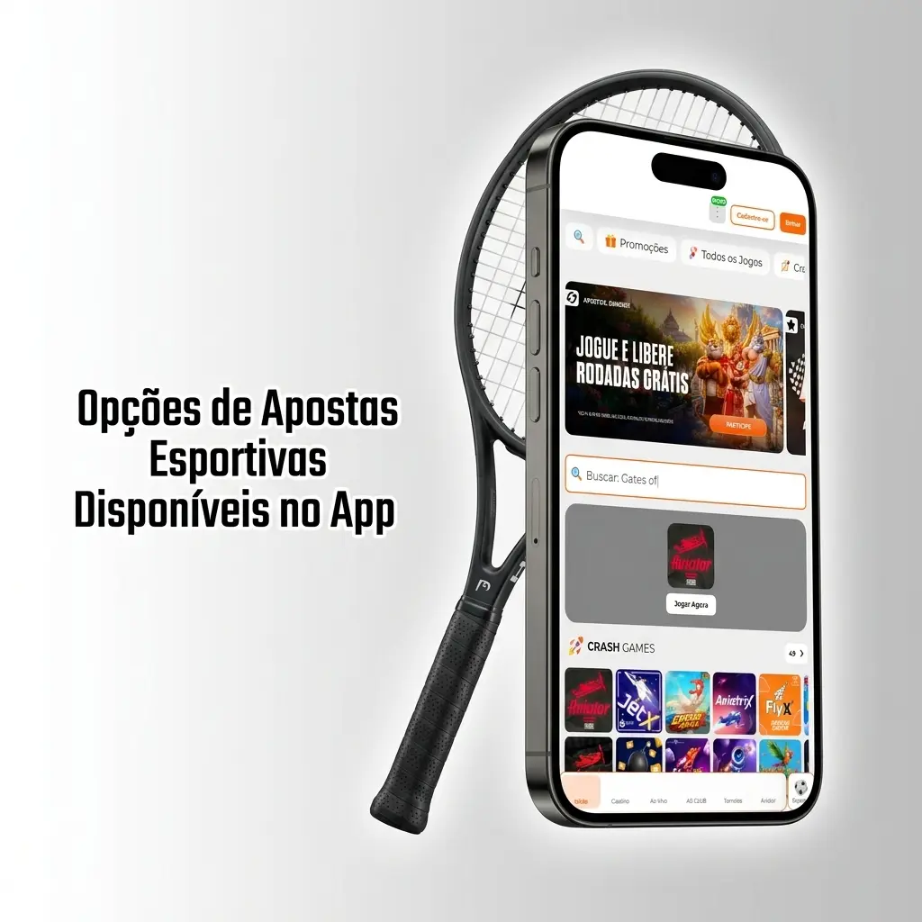 Opções de apostas esportivas no app Aposta Ganha: futebol, basquete, tênis, MMA, eSports e mais.