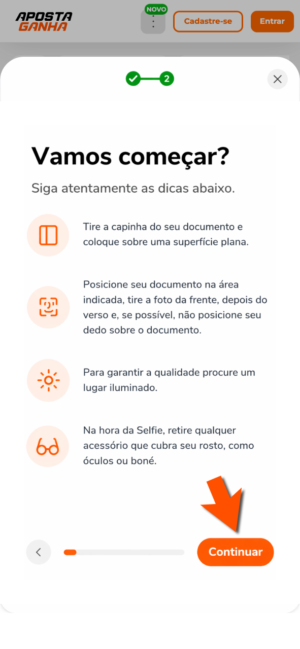 Confirme cadastro na Aposta Ganha e ative sua conta imediatamente.