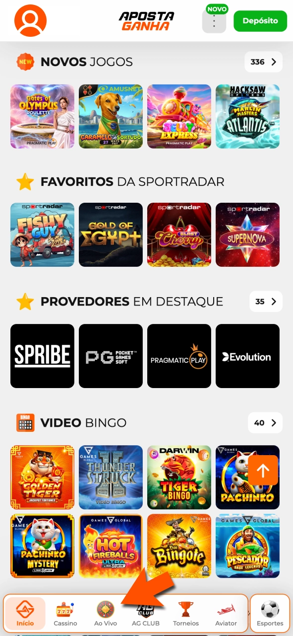 Acesse live casino na Aposta Ganha e explore jogos ao vivo agora.