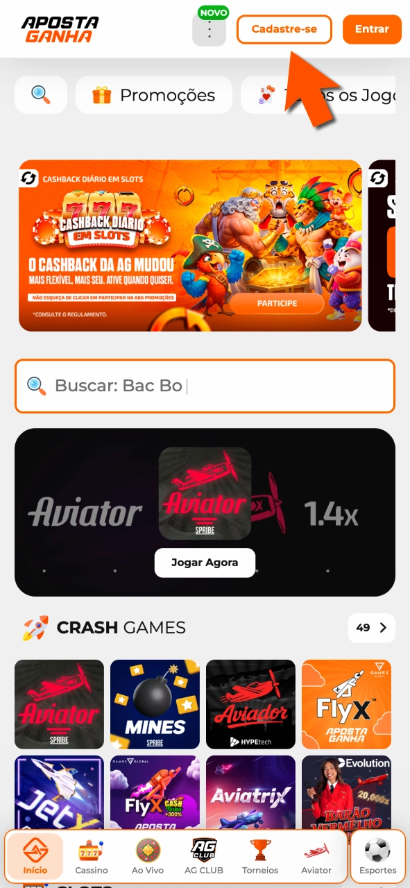 Acesse Aposta Ganha com seus dados e comece rapidamente.