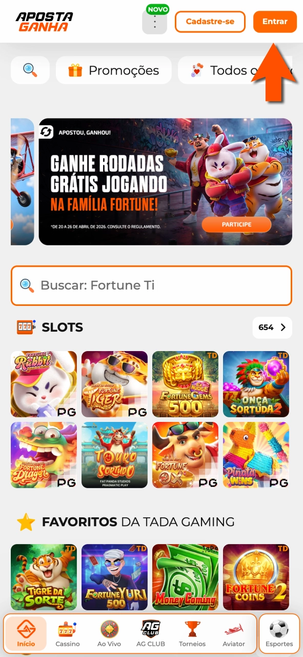 Conecte-se à Aposta Ganha e prepare-se para retirar seus ganhos.