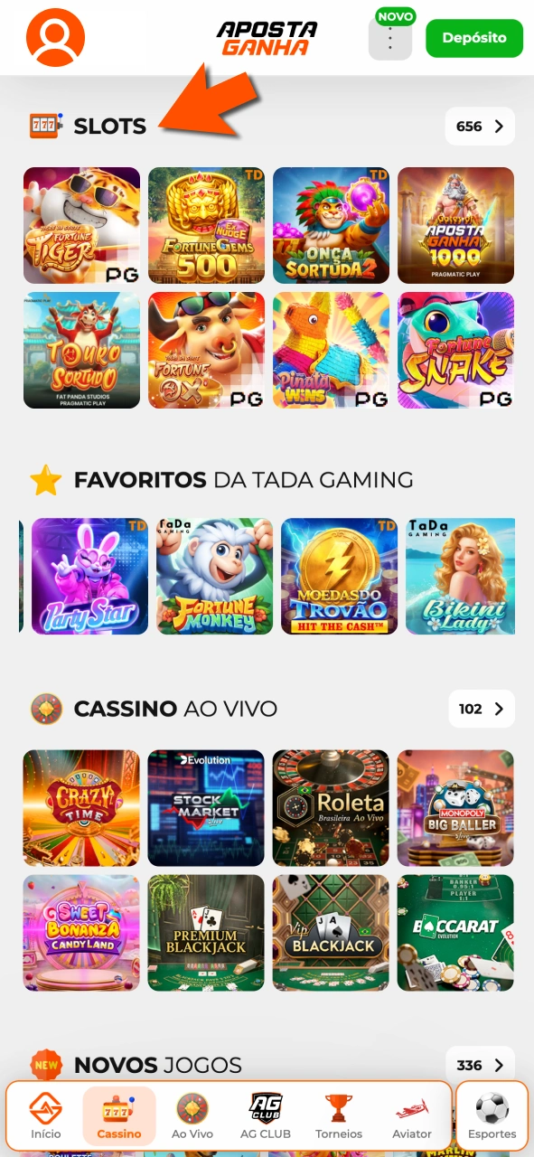Explore lobby de slots na Aposta Ganha e encontre jogos ideais.