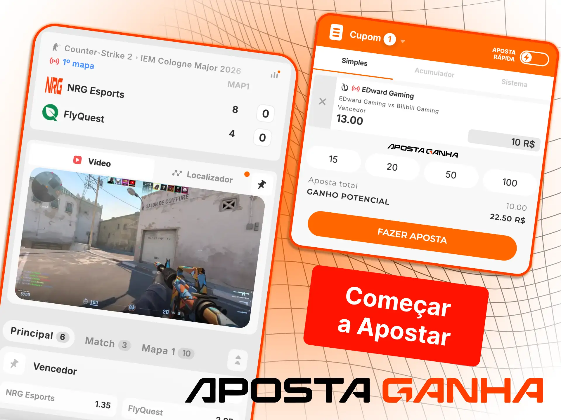 Comece a apostar na Aposta Ganha e faça suas previsões esportivas em poucos passos pelo celular.