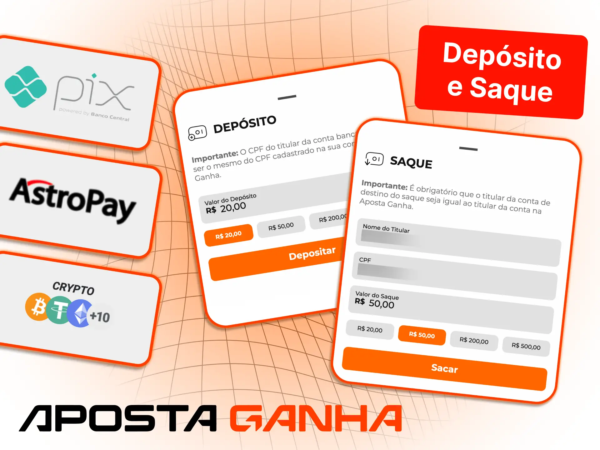 Utilize os métodos de pagamento da Aposta Ganha e mova fundos com rapidez e praticidade.