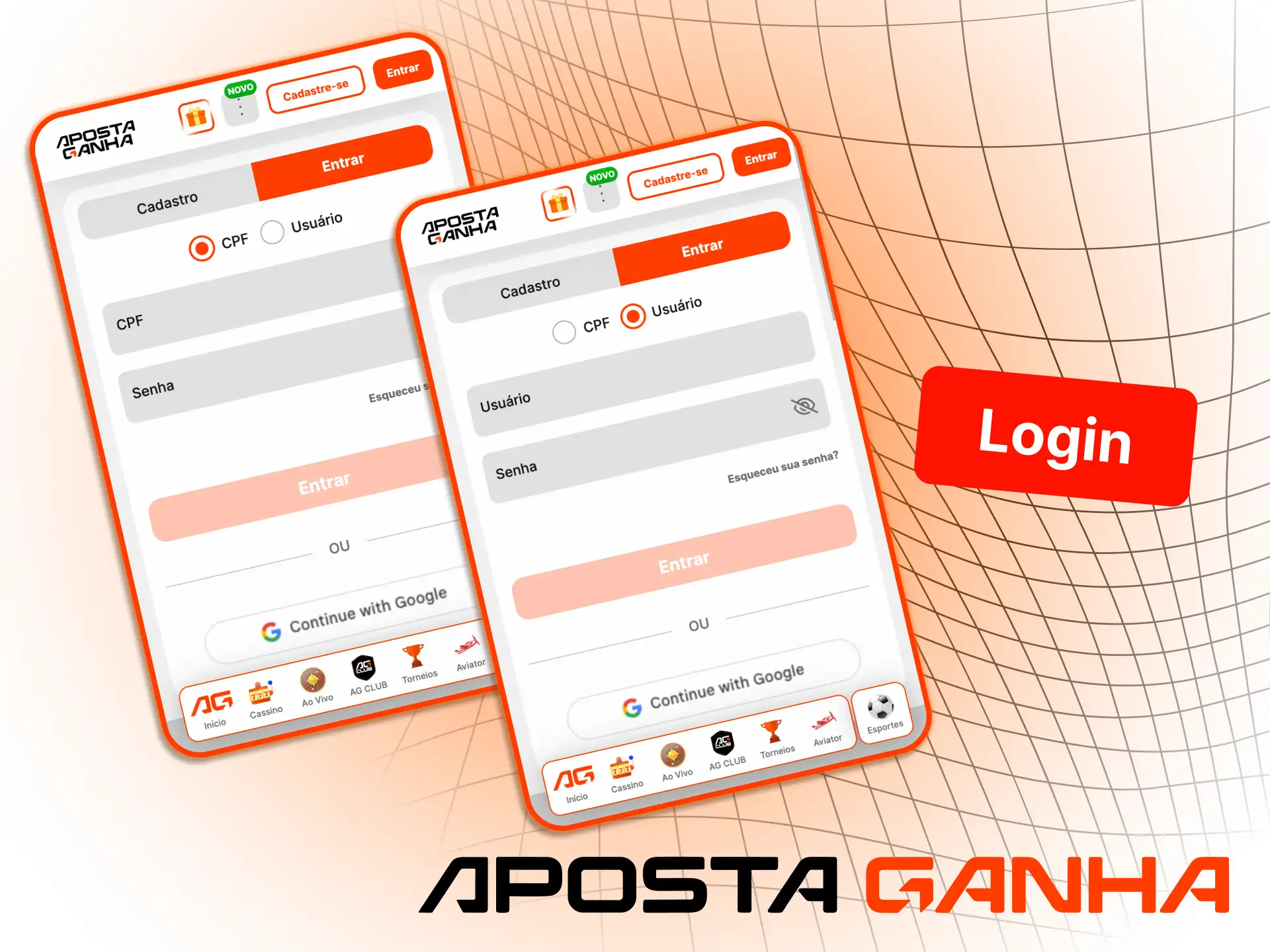 Abra a plataforma Aposta Ganha e acesse rapidamente a tela de login pelo celular.