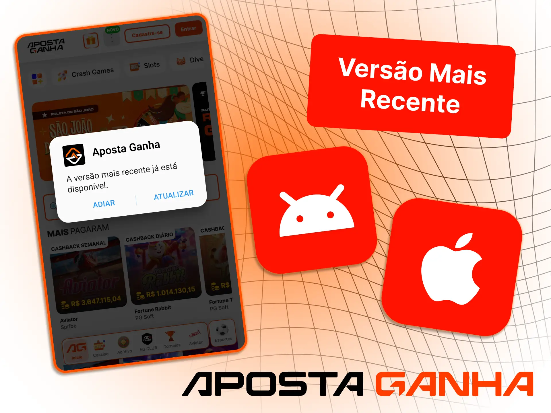 Baixe a versão mais recente do aplicativo Aposta Ganha e aproveite atualizações segurança e desempenho aprimorado.