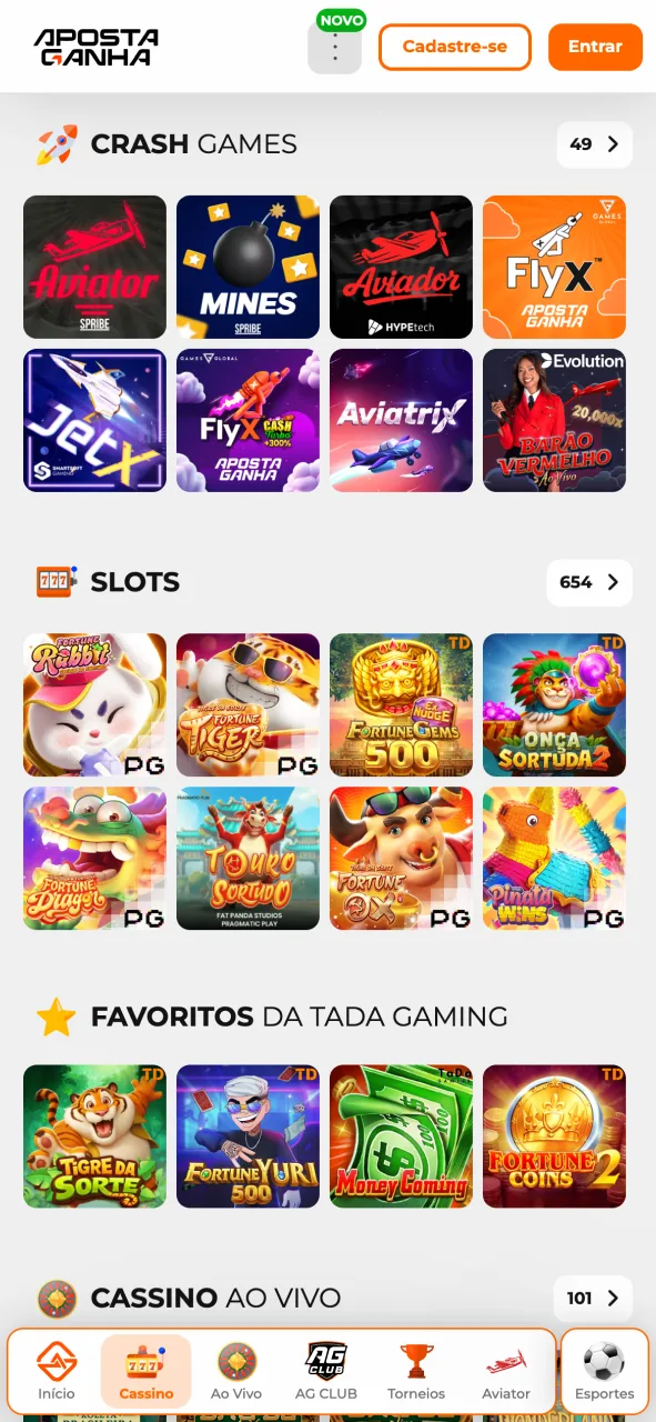 Acesse cassino na Aposta Ganha e aproveite jogos dinâmicos.
