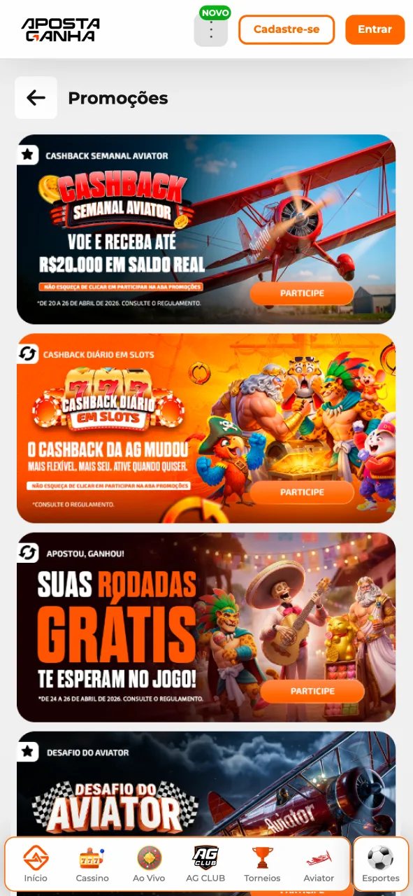 Descubra promoções na Aposta Ganha e jogue com mais benefícios.