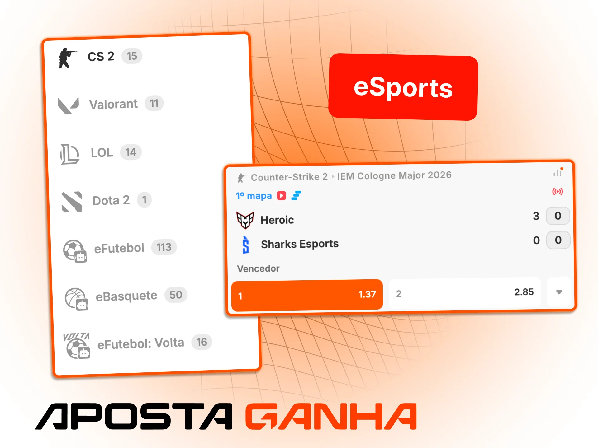 Aproveite as odds competitivas em eSports e ganhe na Aposta Ganha.