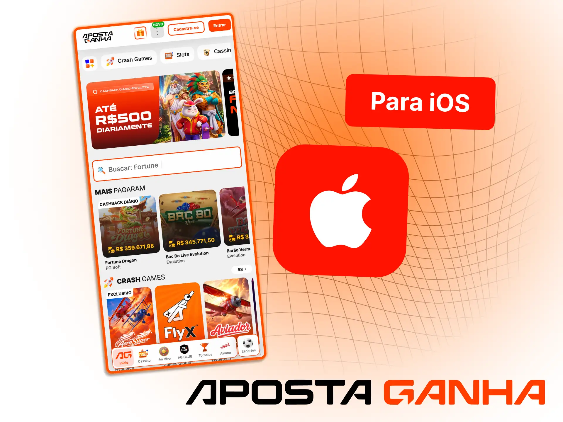 Siga o guia oficial de instalação para iOS na Aposta Ganha.