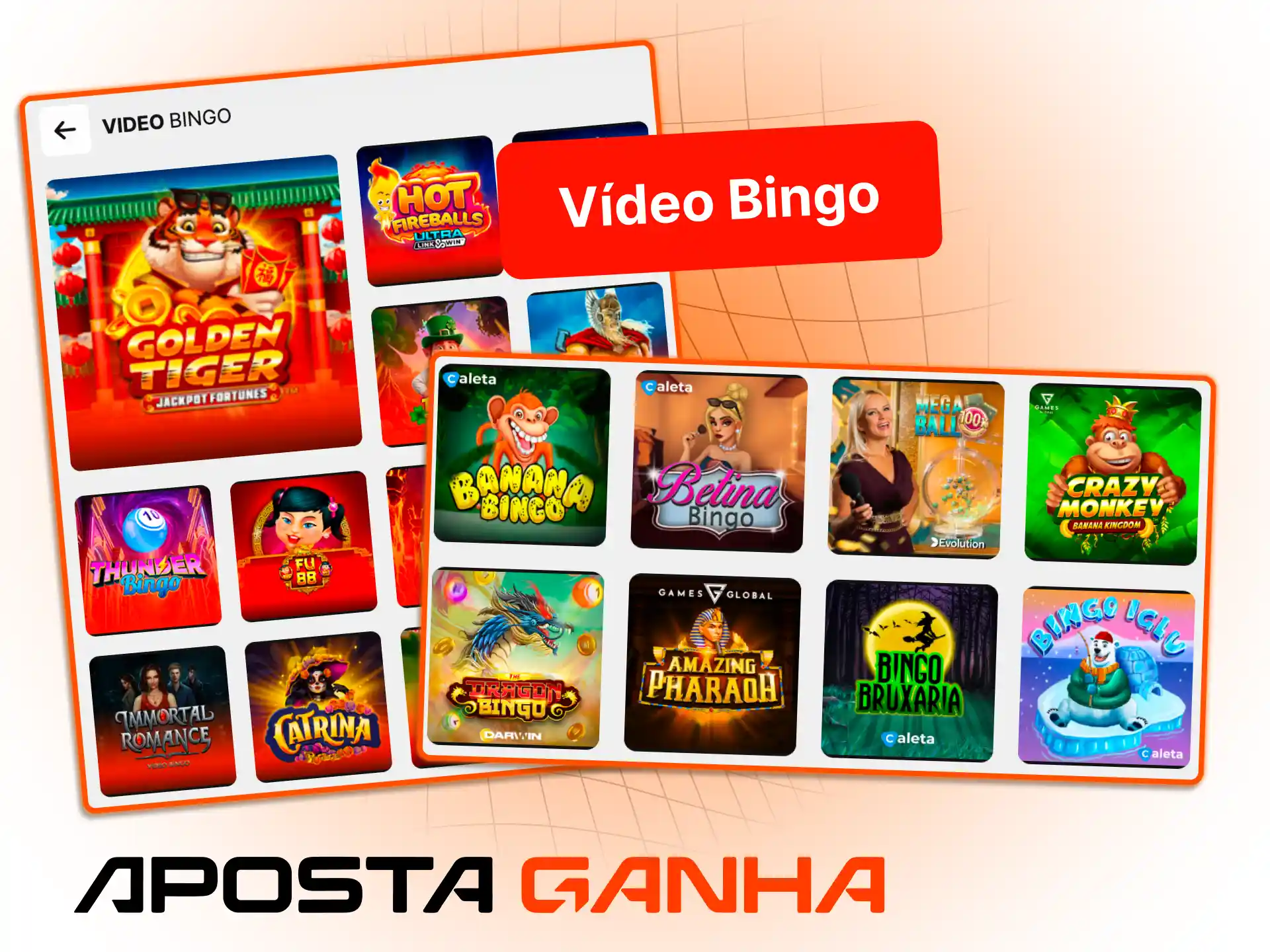 Jogue vídeo bingo com temas animados e ganhe prêmios na Aposta Ganha.