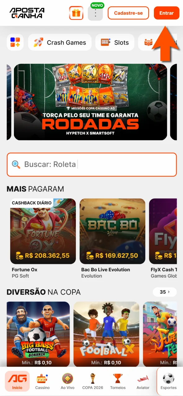 Conecte-se à Aposta Ganha e prepare-se para retirar seus ganhos.