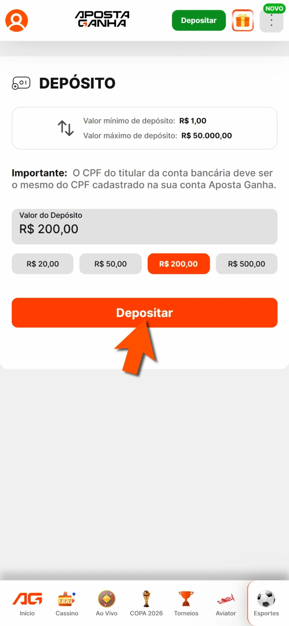 Deposite na Aposta Ganha e comece apostas em esports imediatamente.