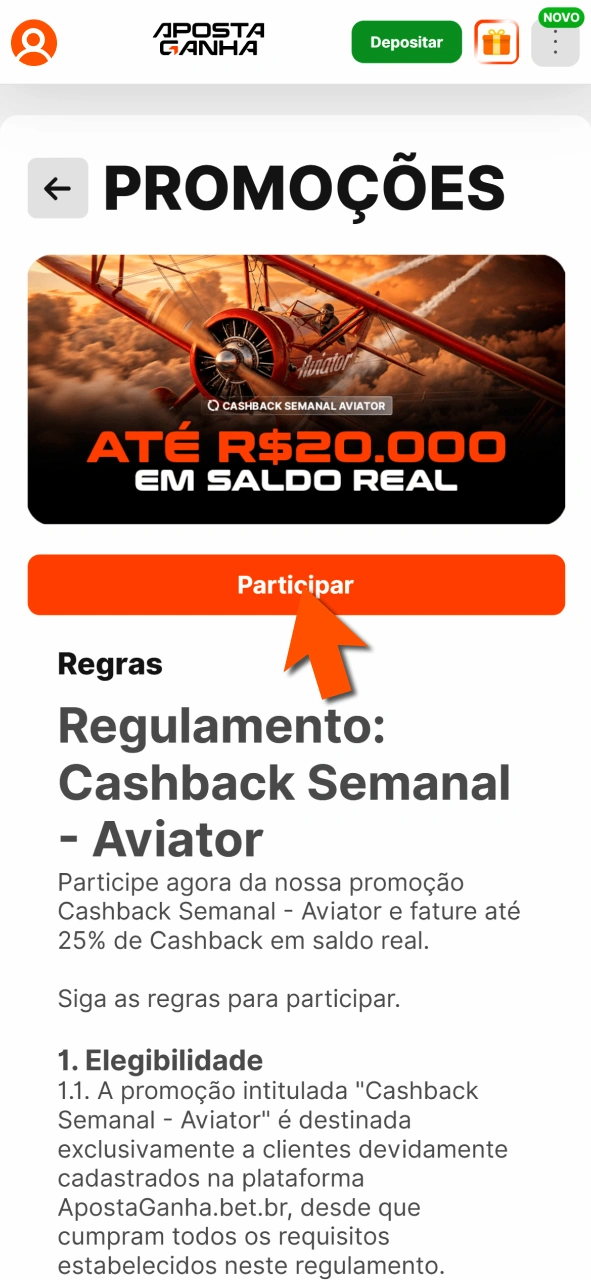 Confirme promoções na Aposta Ganha e comece a apostar com vantagens.