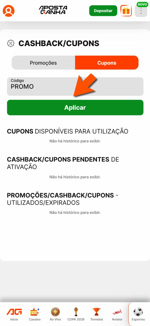 Insira código na Aposta Ganha e desbloqueie promoções adicionais agora.