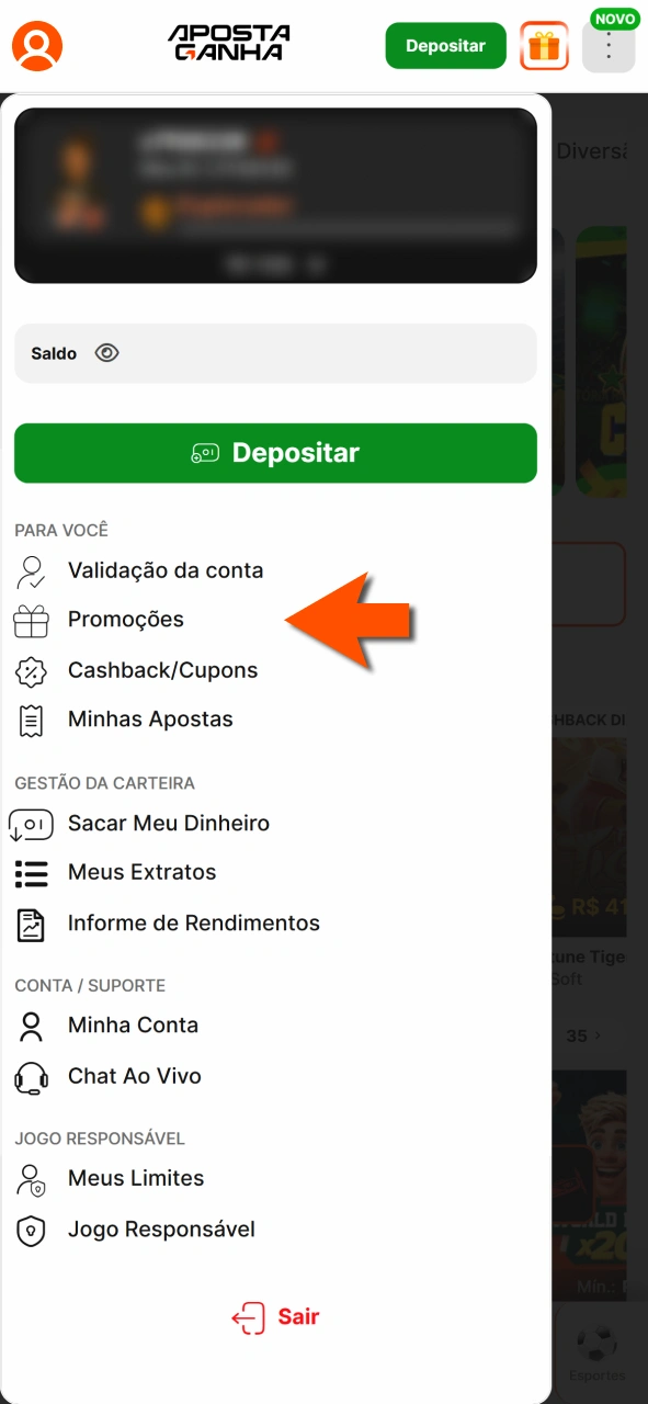 Resgate na Aposta Ganha e aproveite promoções disponíveis.