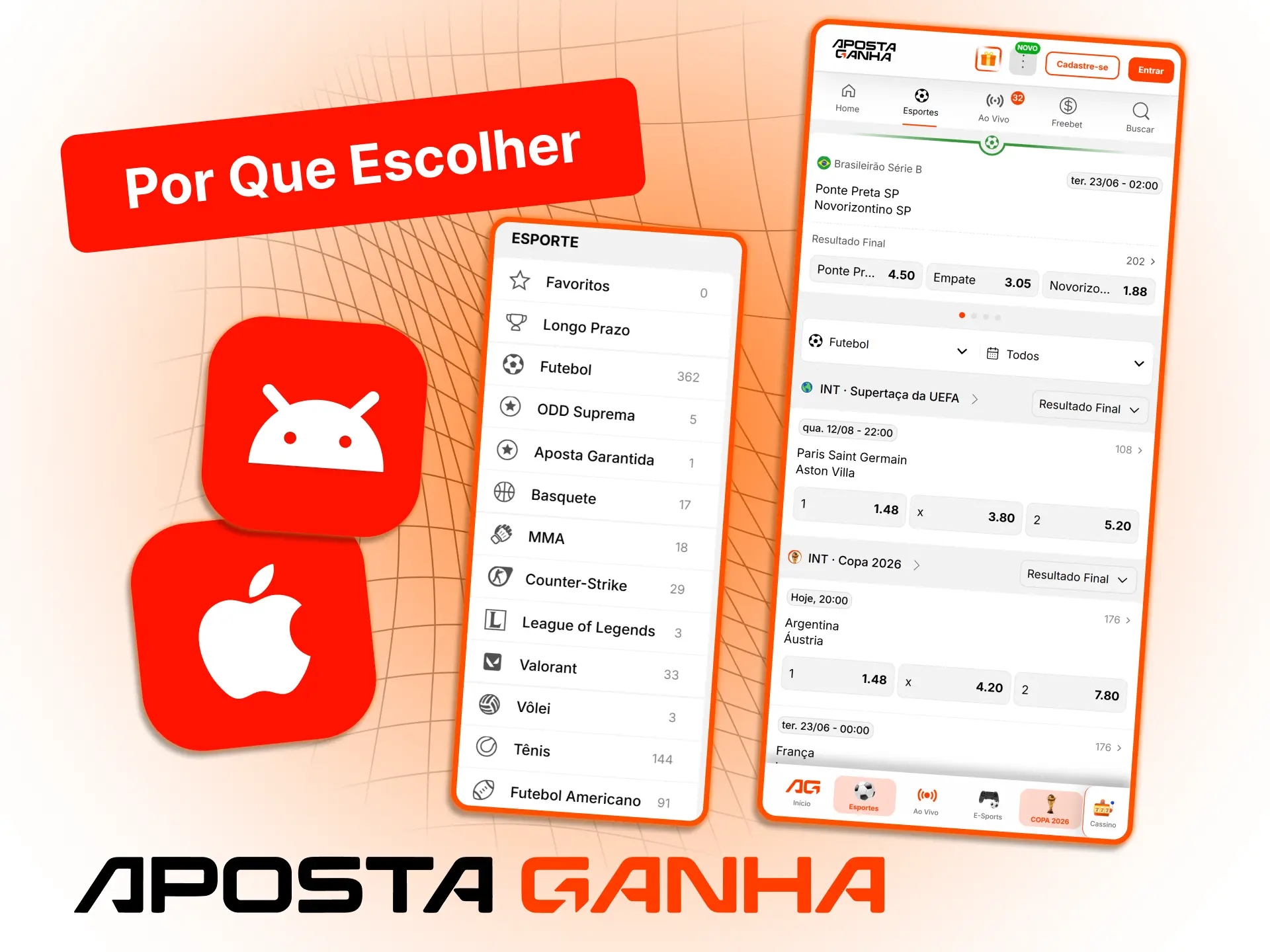 Aposta Ganha Brasil: plataforma de apostas esportivas e cassino com segurança, app iOS e Android e ampla cobertura.